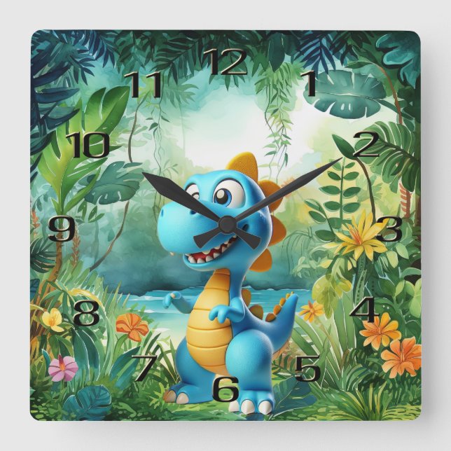 Cute Dinosaur Wall Clock (Front)