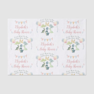 Cute Dinosaur Watercolor Baby Shower Personalised Tissue Paper