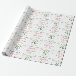Cute Dinosaur Watercolor Baby Shower Personalized Wrapping Paper