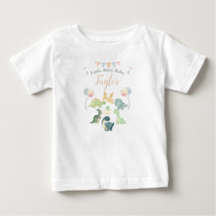 Cute Dinosaur Watercolor Personalised Baby T-Shirt