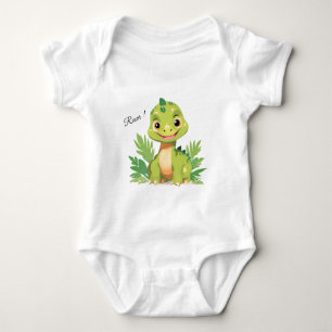 Cute dinosaur wild jungle zoo Birthday party boys Baby Bodysuit
