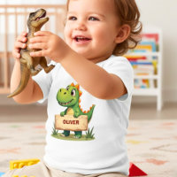 Cute Dinosaur with Name Sign Personalised