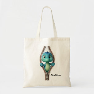  Cute Dinosaur Zipper Kids  Tote Bag