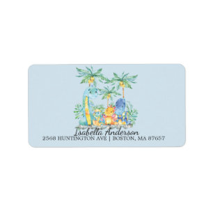 Cute Dinosaurs Baby Shower Address Label
