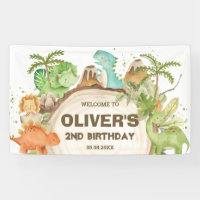 Cute Dinosaurs Birthday Baby Shower Backdrop 