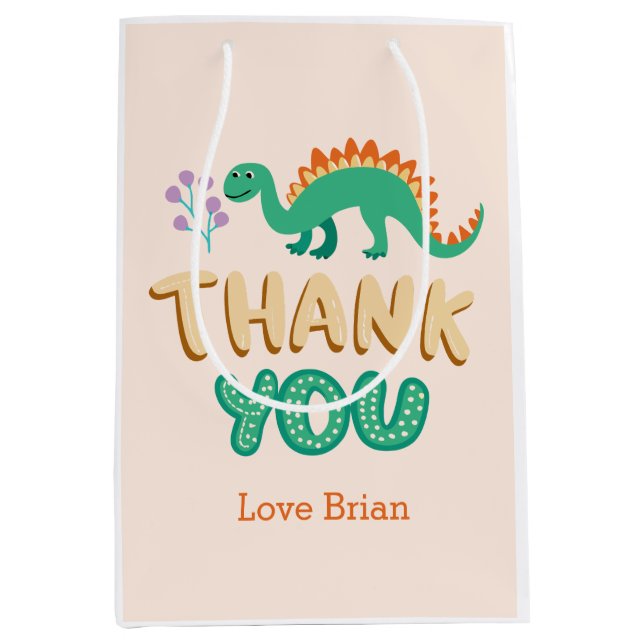 Cute Dinosaurs  Birthday party thank you  Medium Gift Bag (Front)