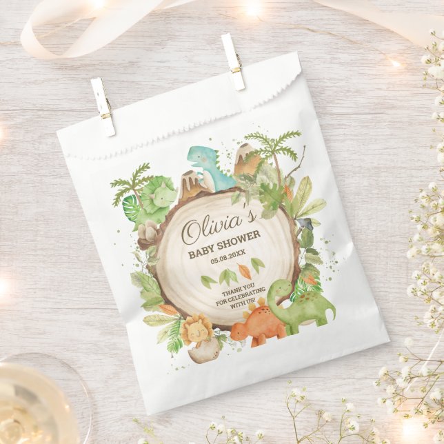 Cute Dinosaurs Boy Baby Shower Birthday Favour Bag (Clipped)