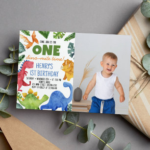 Cute Dinosaurs Boy Birthday Invitation