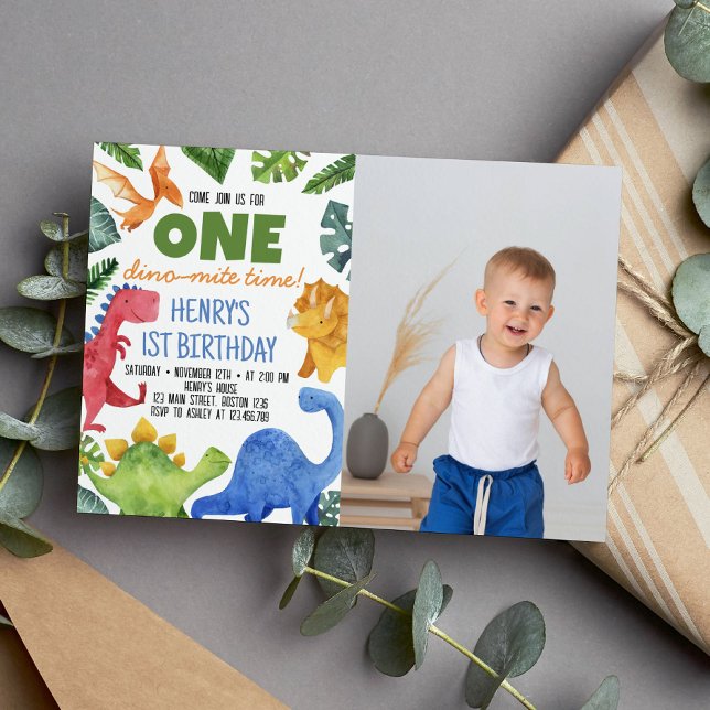 Cute Dinosaurs Boy Birthday Invitation (Creator Uploaded)