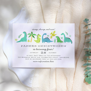Cute Dinosaurs Boys Birthday Party Invitation
