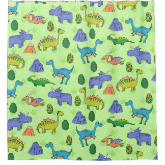 Cute Dinosaurs, Cartoon Style. Shower Curtain