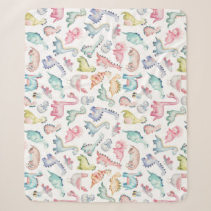 Cute dinosaurs, children's watercolor pattern. sherpa blanket