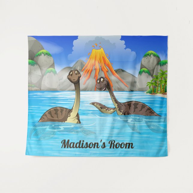 Cute Dinosaurs custom text tapestries (Front (Horizontal))