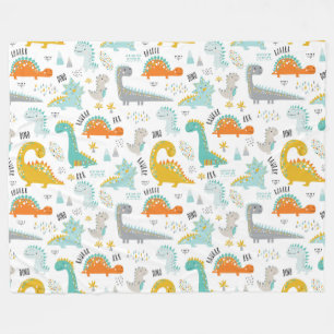 Cute Dinosaurs Fleece Blanket