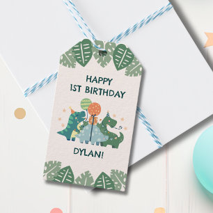 Cute Dinosaurs Happy Birthday Personalised Gift Tags