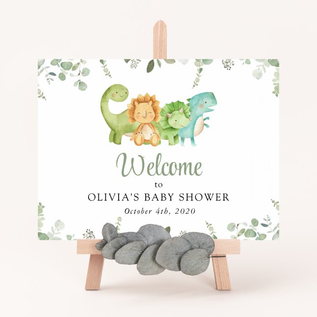 Cute Dinosaurs, Jurassic, Baby Shower Welcome Poster (Creator Uploaded)