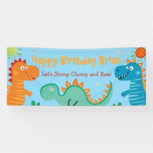Cute Dinosaurs kid's Birthday Banner