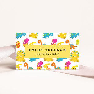Cute Dinosaurs, Kids Play Centre, Activity Centre Business Card