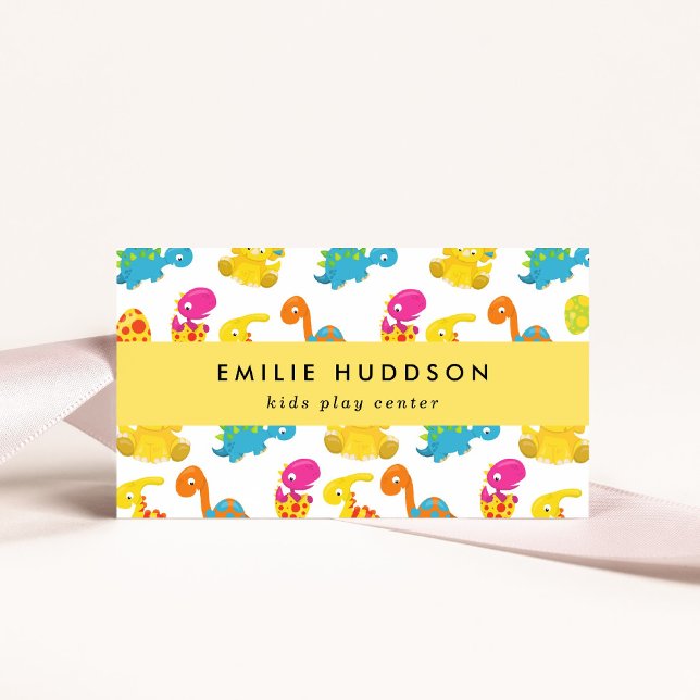 Cute Dinosaurs, Kids Play Centre, Activity Centre Business Card (Creator Uploaded)