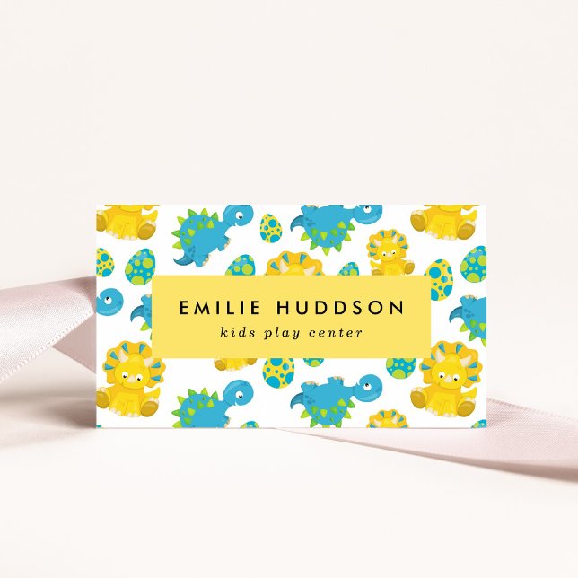 Cute Dinosaurs, Kids Play Centre, Activity Centre Business Card (Creator Uploaded)