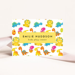 Cute Dinosaurs, Kids Play Centre, Activity Centre Business Card