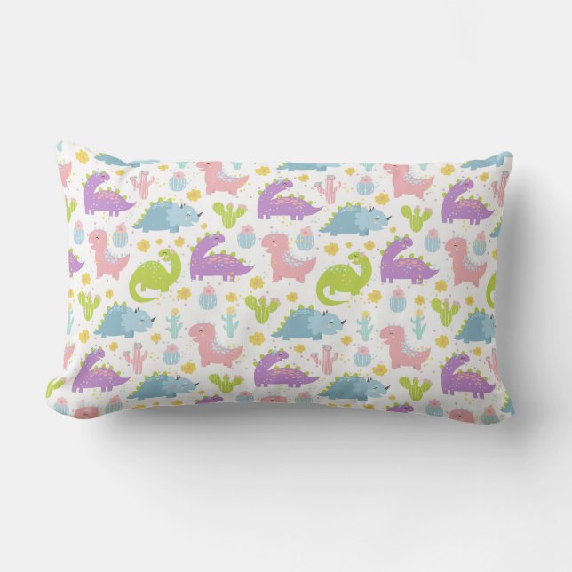 Cute Dinosaurs Lumbar Cushion (Front)