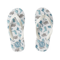 Cute Dinosaurs⎢Monogram Kids Flip Flops