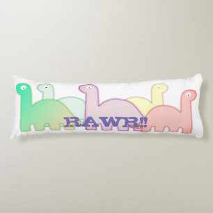 Cute Dinosaurs Pastel Colourful Body Cushion