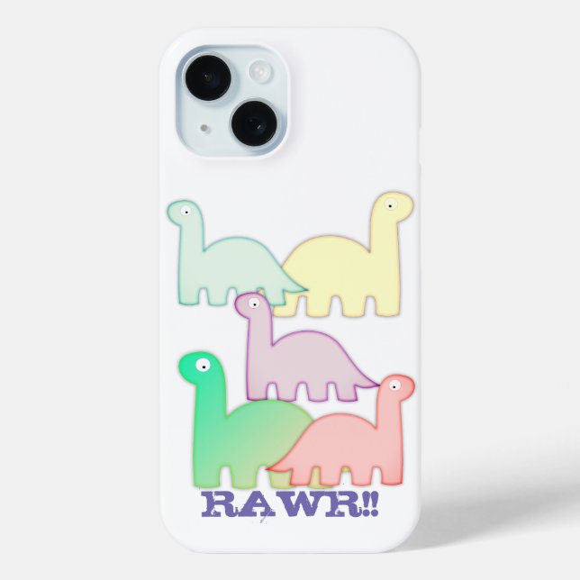 Cute Dinosaurs Pastel Colourful Case-Mate iPhone Case (Back)