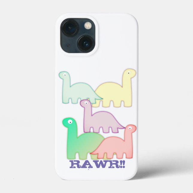 Cute Dinosaurs Pastel Colourful Case-Mate iPhone Case (Back)