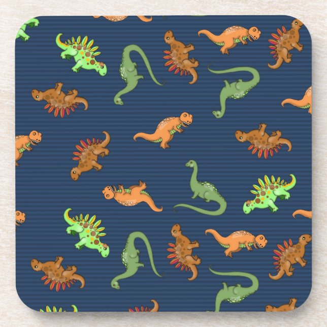 Cute Dinosaurs Pattern Coaster (Front)