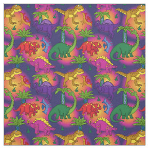 Cute Dinosaurs Pattern Colourful Dinosaur Fabric