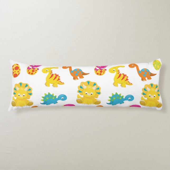 Cute Dinosaurs, Pattern Of Dinosaurs, Baby Dino Body Cushion (Front)