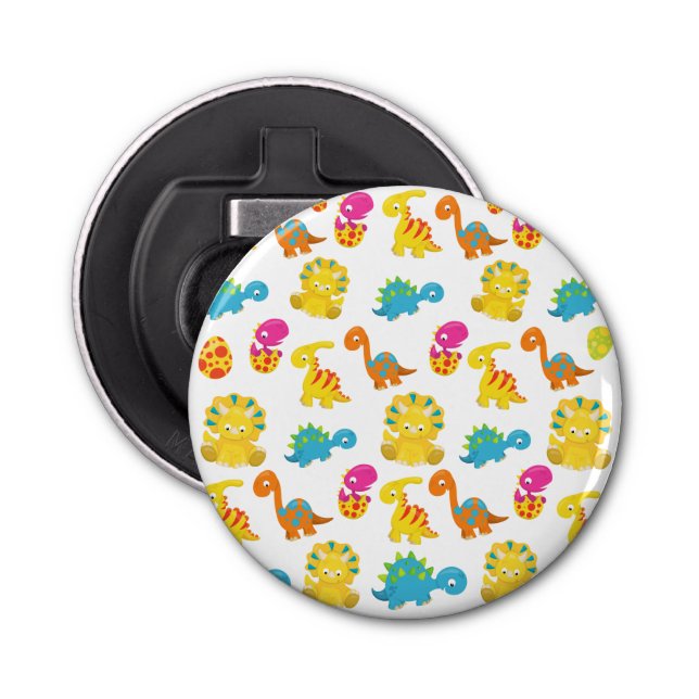 Cute Dinosaurs, Pattern Of Dinosaurs, Baby Dino Bottle Opener (Front)