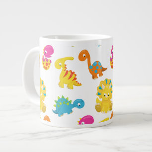 Cute Dinosaurs, Pattern Of Dinosaurs, Baby Dino Large Coffee Mug