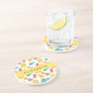 Cute Dinosaurs, Pattern Of Dinosaurs, Your Name Coaster