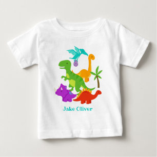 Cute Dinosaurs Personalised Baby T-Shirt