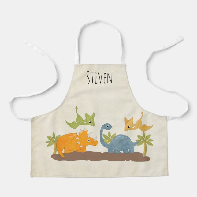 Cute Dinosaurs Prehistoric Wildlife Apron (Front)