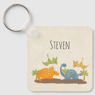 Cute Dinosaurs Prehistoric Wildlife Key Ring