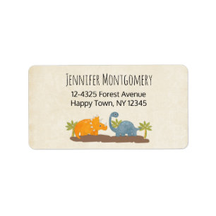 Cute Dinosaurs Prehistoric Wildlife Label