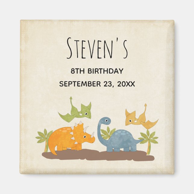 Cute Dinosaurs Prehistoric Wildlife Magnet (Front)