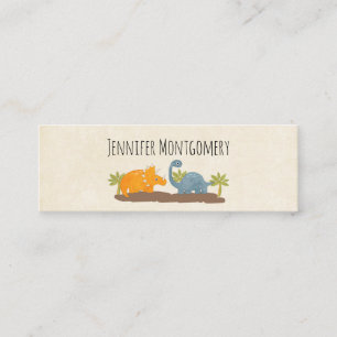 Cute Dinosaurs Prehistoric Wildlife Mini Business Card