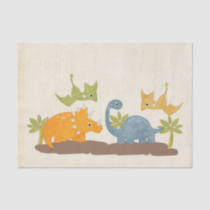Cute Dinosaurs Prehistoric Wildlife Tissue Paper