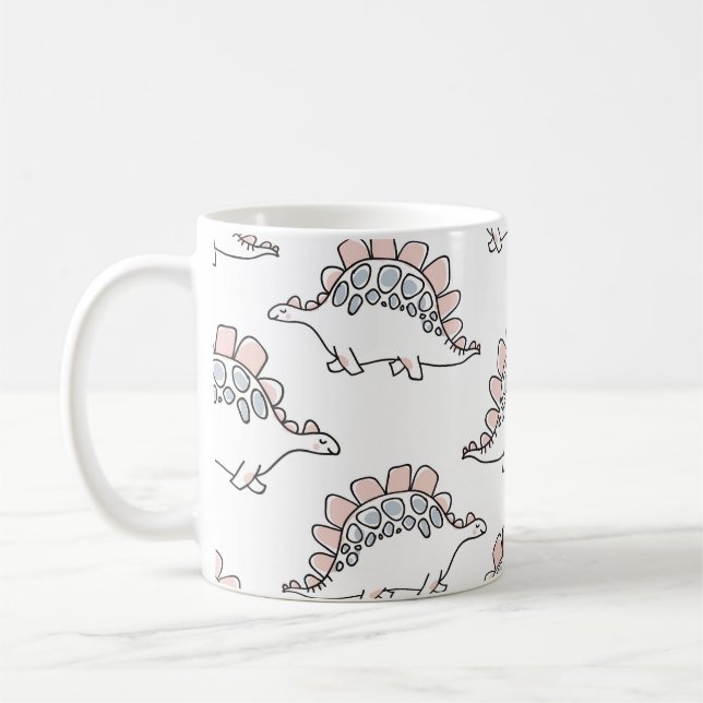 Cute dinosaurs seamless pattern coffee mug (Left)