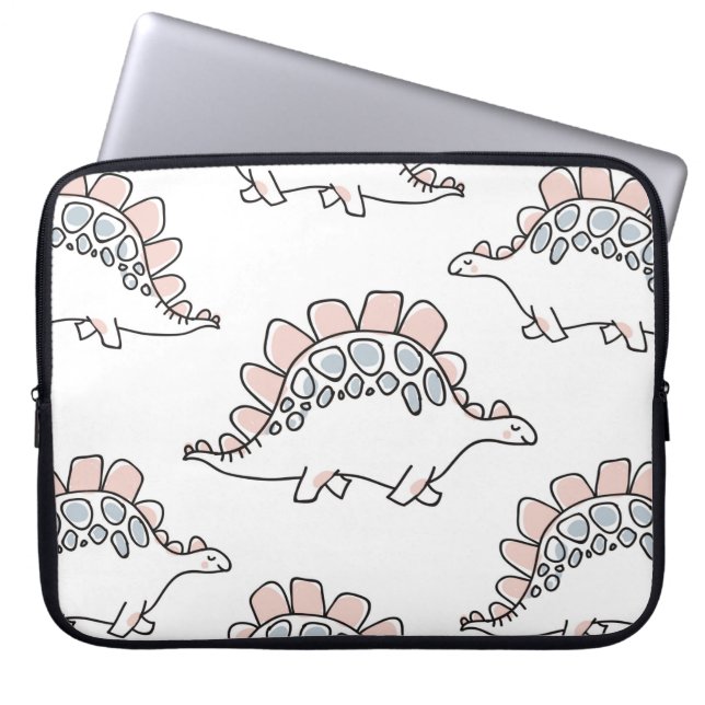 Cute dinosaurs seamless pattern laptop sleeve (Front)