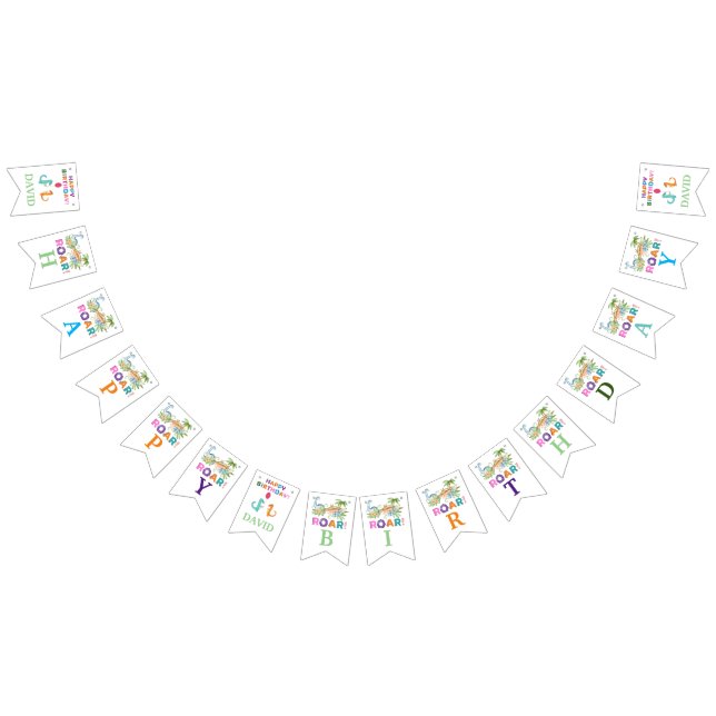 Cute Dinosaurs themed birthday party decorations  Bunting (All)