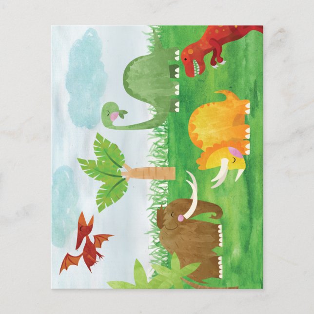 Cute Dinosaurs Wooly Mammoth Brontosaurus (Front)