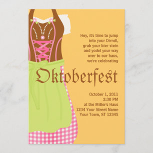 Cute Dirndl Oktoberfest Invitation