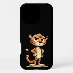 cute, disgruntled cheetah iPhone 16 pro max case
