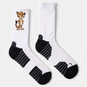 cute, disgruntled cheetah socks